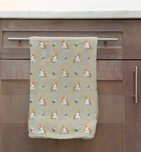 Corgi & Bee Tea Towel